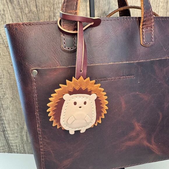 COGNAC Portland Leather HEDGEHOG Tassel Leather Purse Flair Bag